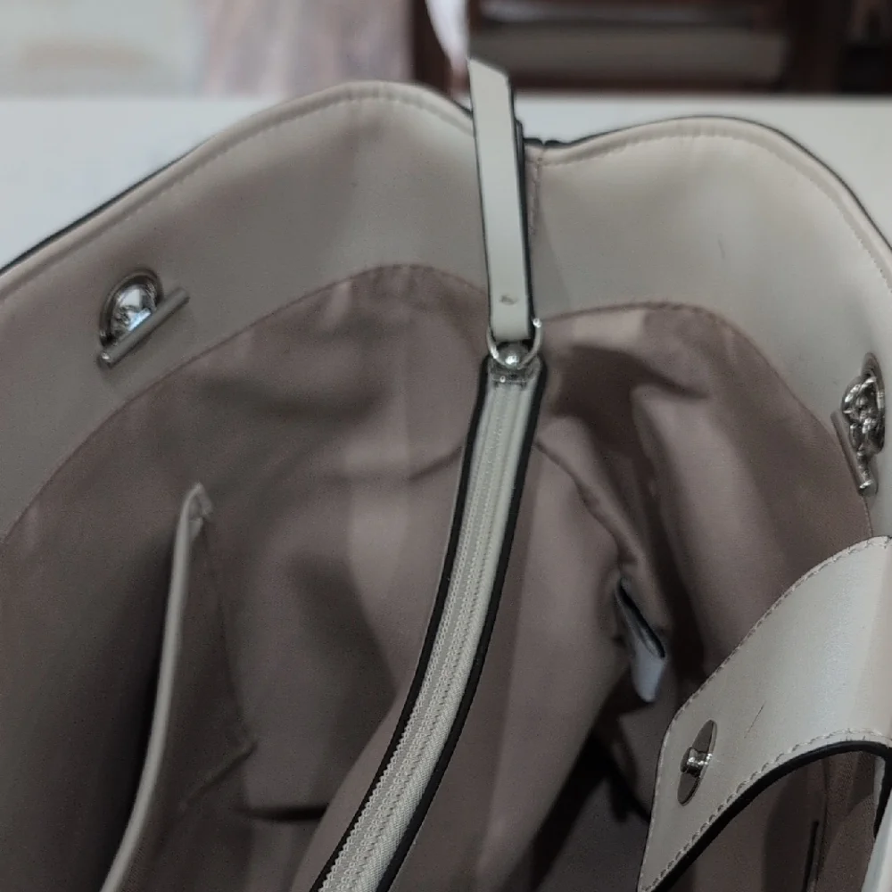 Nine West Cream Quilted Tote